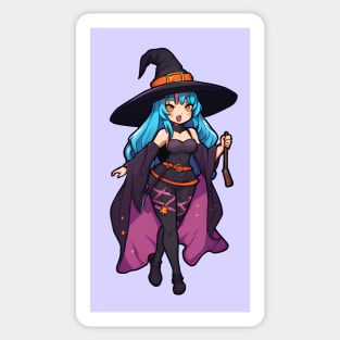 Anime girl witch halloween Sticker